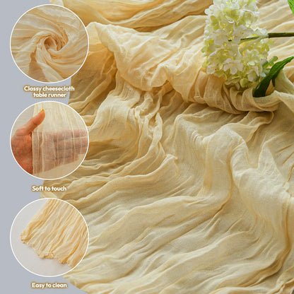 Light Pink Cheesecloth Table Runner 10ft Boho Rustic Gauze Cheese Cloth Spring Decor for Wedding Party Bridal Baby Shower Birthday Table Decorations