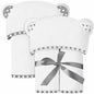 Set of 2 Hooded Baby Towels – White and Grey – Luxurious, Large and Super Absorbent – 30 x 30 Inch – Soft and Suitable for Infants, Toddlers and Kids – 400 GSM