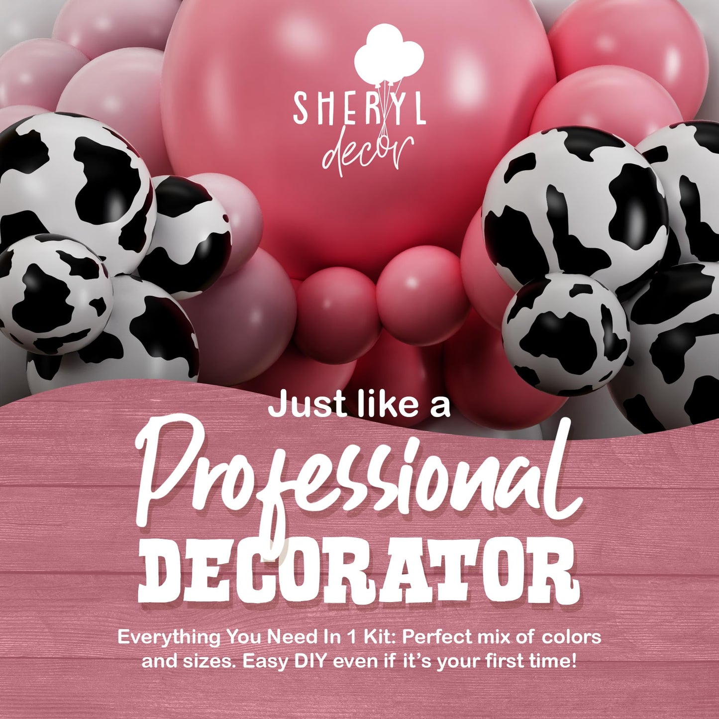 ALL-IN-1 Cow Balloon Arch Kit with BONUS Cows Balloons for Cow Party Decorations - Cowgirl Balloon Arch Kit for Cowgirl Baby Shower Decorations & Cows Birthday Party Decoration