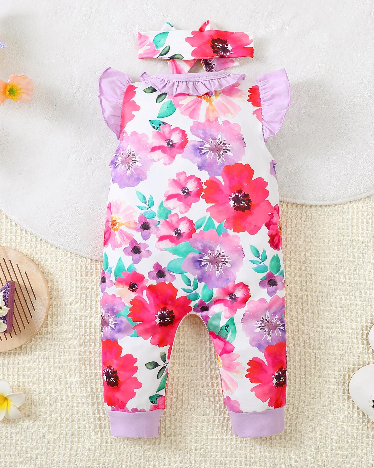 Mioglrie Newborn Baby Girl Clothes One Piece Jumpsuits Clothes Short Sleeve Rompers Summer Clothes for Baby