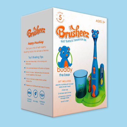 Brusheez Kids’ Electric Toothbrush Set - Safe & Effective for Ages 3+ - Parent Tested & Approved with Gentle Bristles, 2 Brush Heads, Rinse Cup, 2-Minute Timer, & Storage Base (Sparkle The Unicorn)