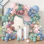 Amandir 173Pcs Pink Blue Green Balloon Arch Garland Kit, Dusty Baby Pink Mauve Pastel Mist Haze Green Blue Gold Confetti Balloons for Baby Shower Gender Reveal Wildflower Birthday Party Decorations