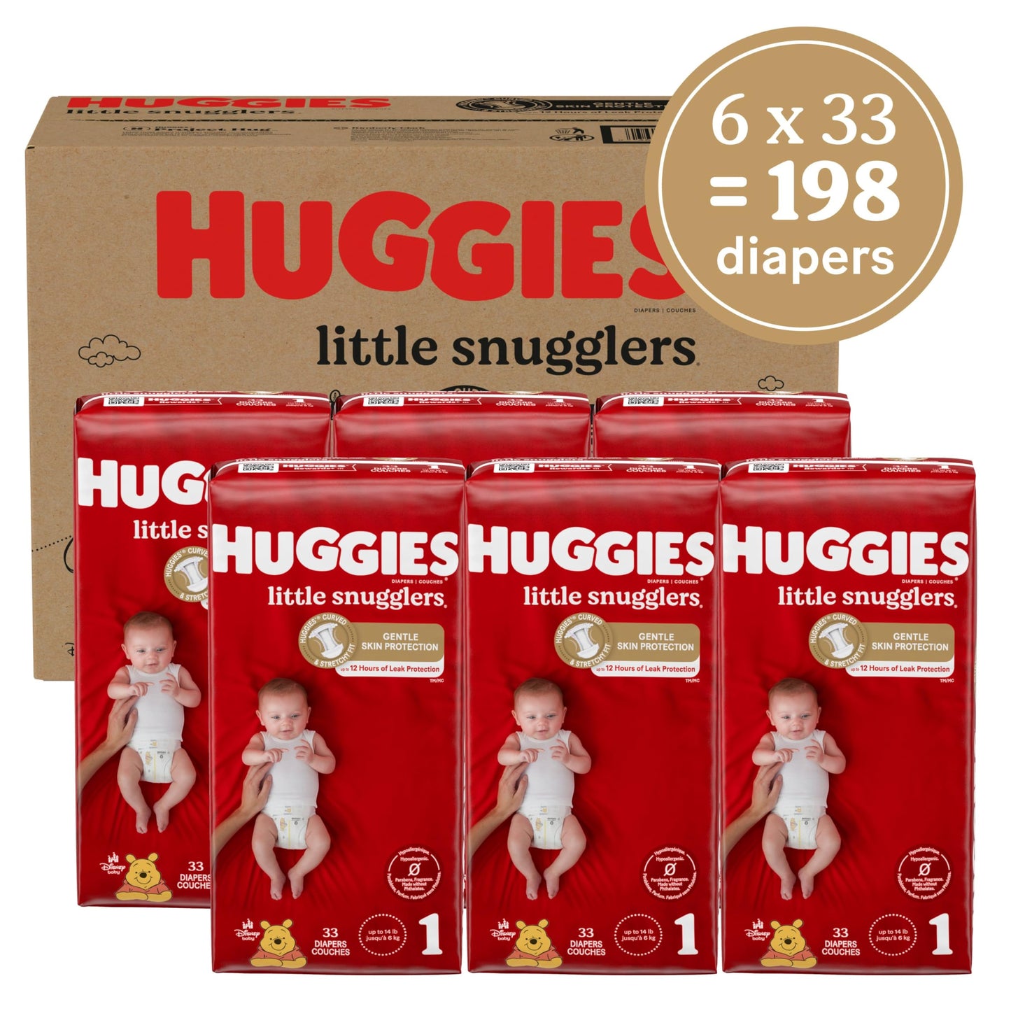 Huggies Newborn Diapers, Little Snugglers Baby Diapers, Size Newborn (up to 10 lbs), 31 Count