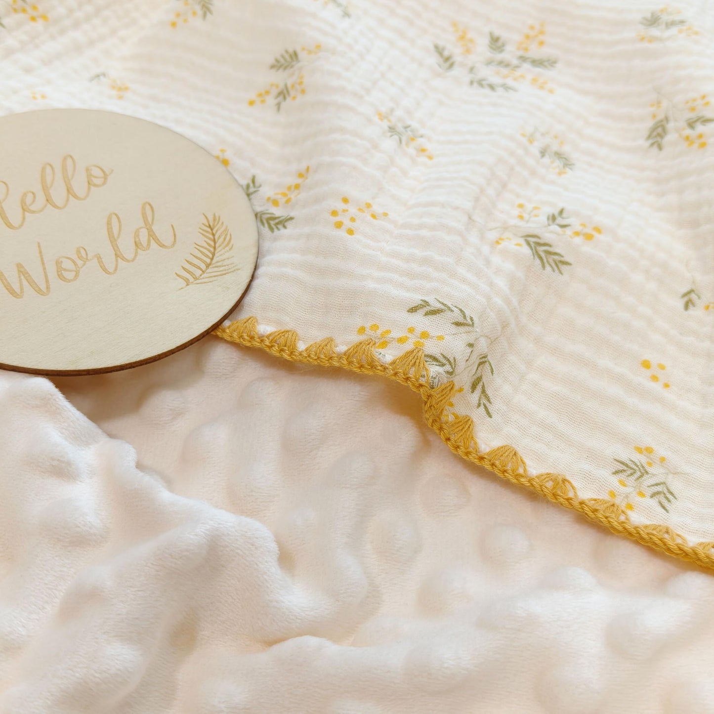 Baby Soft Muslin Thick Blanket Cotton and Dotted Backing Double Layer Receiving Blanket 40"x40" Bunny