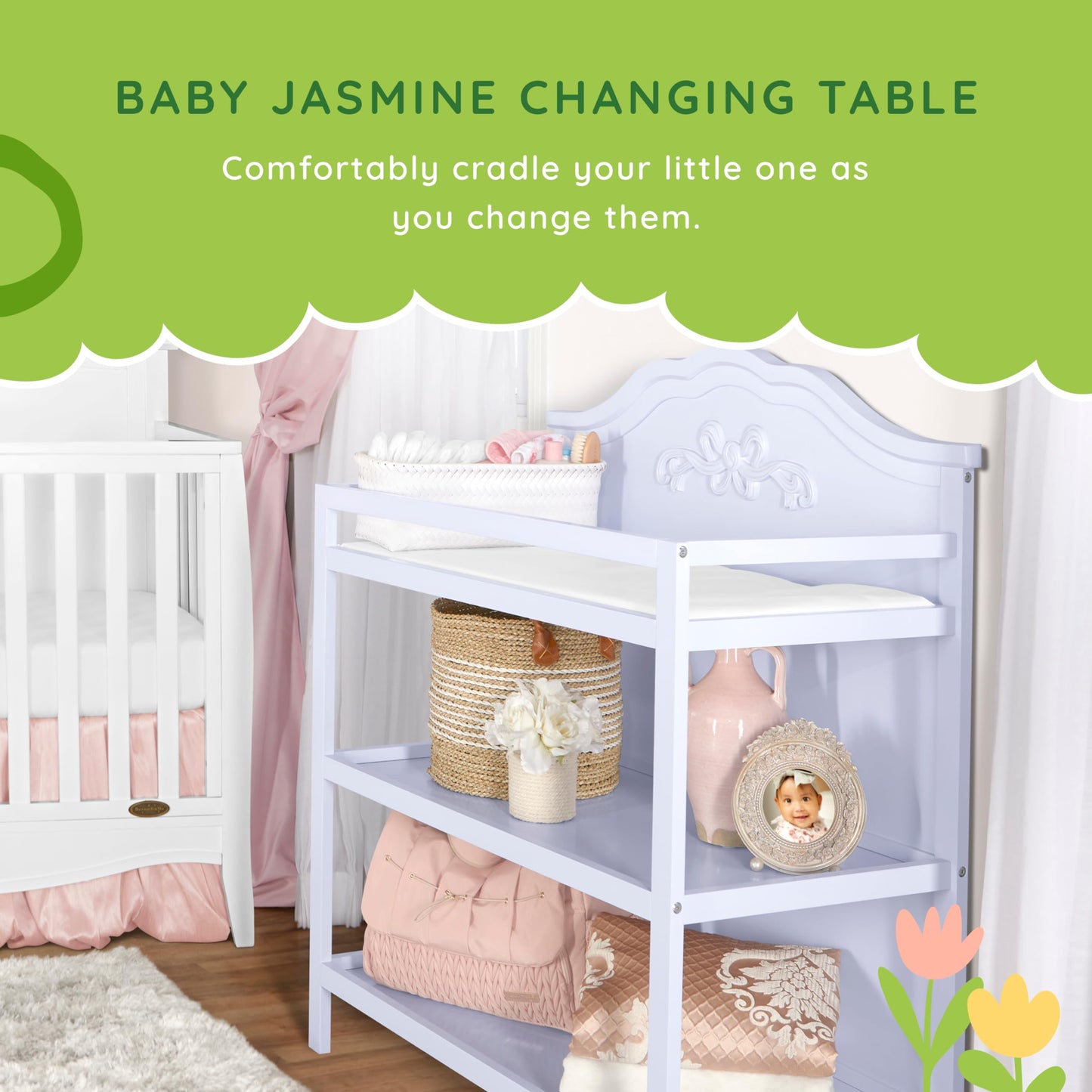 6044AU-PLTM Changing Table, Platinum