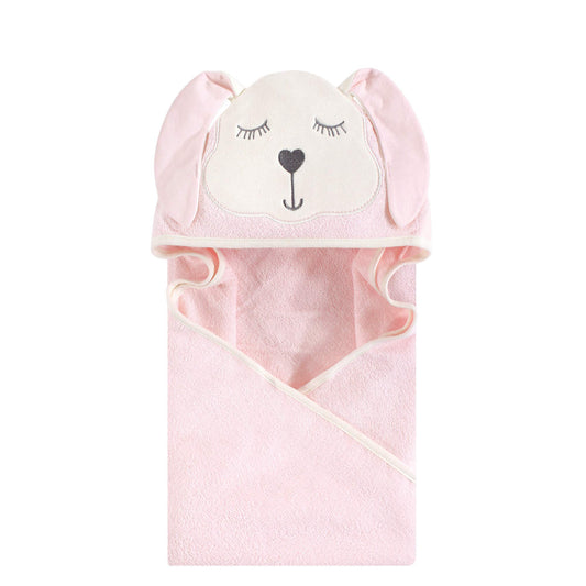 Hudson Baby Unisex Baby Cotton Animal Face Hooded Towel, Pretty Elephant, One Size