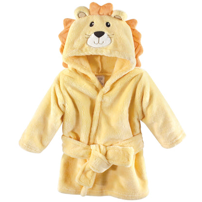 Luvable Friends Unisex Baby Plush Bathrobe, Floral, 0-9M