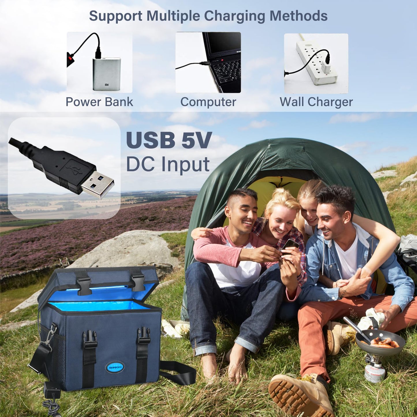 UV Light Sanitizer Box, Portable Foldable Cleaner and Sanitizing Machine with 3-level Timer, UV Cleaner Bag for Toys, Key, Towel, Mask Cleaning Machine USB & Wall Plug-in Charging Blue 12L Ozone-Free