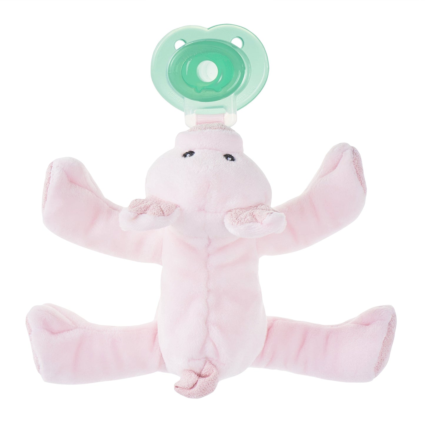 Nookums Paci-Plushies Buddies - Alligator Pacifier Holder - Adapts to Name Brand Pacifiers, Suitable for All Ages, Plush Toy Includes Detachable Pacifier