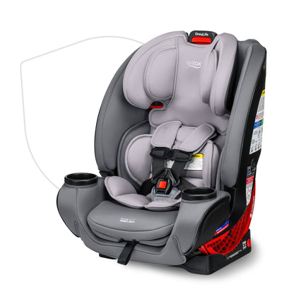 Britax One4Life Convertible Infant Car Seat, 10 Years of Use from 5 to 120 Pounds, Converts from Rear-Facing to Forward-Facing Booster Seat, Machine-Washable Fabric, Glacier Graphite