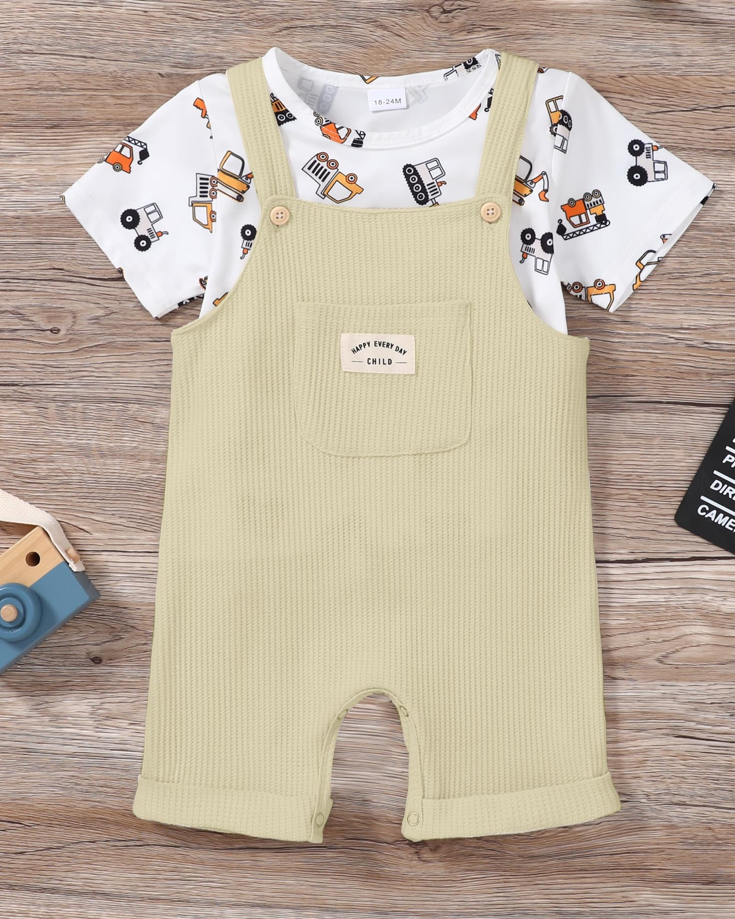 ZOEREA Toddler Baby Boys Clothes Summer Outfit Stripe T-Shirt and Shortall Romper Set Cute Jumpsuit Solid Color 6M-4T