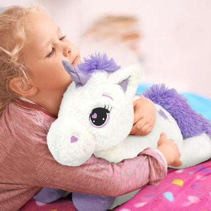 43" Giant Unicorn Stuffed Animal, Unicorn Plush Pillow Toys Big Plushy Fluffy, Gift for Girls Kids Boys Girlfriend, White & Purple