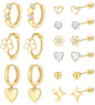 Stainless Steel Hypoallergenic Earrings for Girls Toddler Kids Baby Screw Flat Back Stud Earrings Set for Teen Jewelry