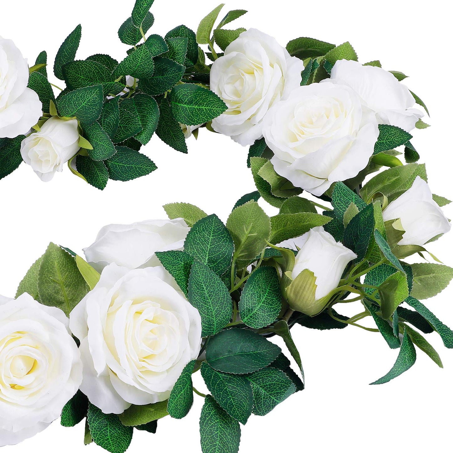 TELDRASSIL 4Pcs(26 FT) Artificial Rose Vine Fake Flower Garland Fake Silk Rose Hanging Vine for Wedding Party Background Arch Garden Background Decoration (Pink)