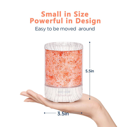Essential Oil Diffuser Aromatherapy Diffuser - Himalayan Pink Salt Crystal Diffusers for Essential Oils with 7 Color Lights 2 Mist Mode, Reduce Noise Design for Baby Room, Yellow
