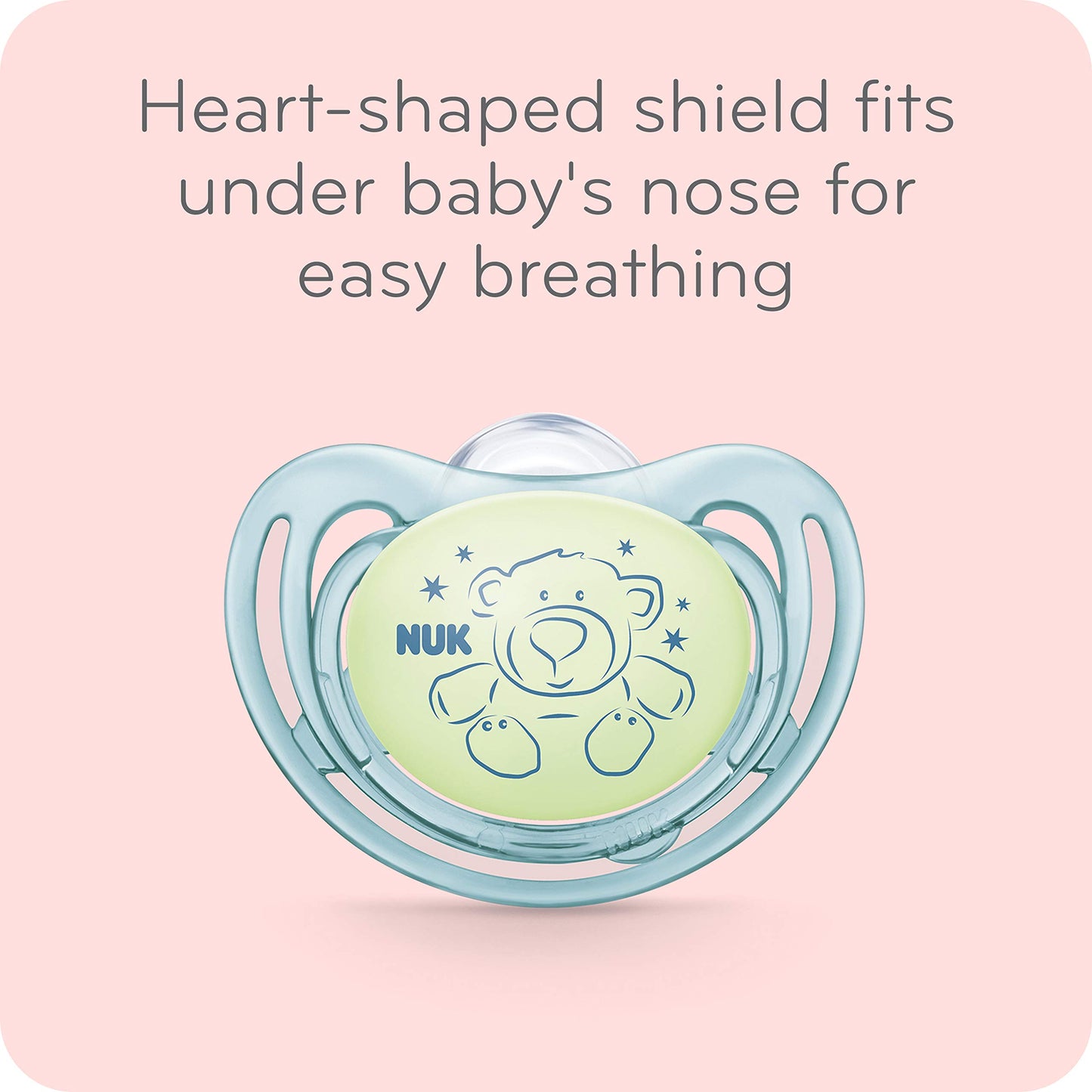 NUK Airflow Orthodontic Pacifier, Girl, 6-18 Months, 2 Count (Pack of 1)