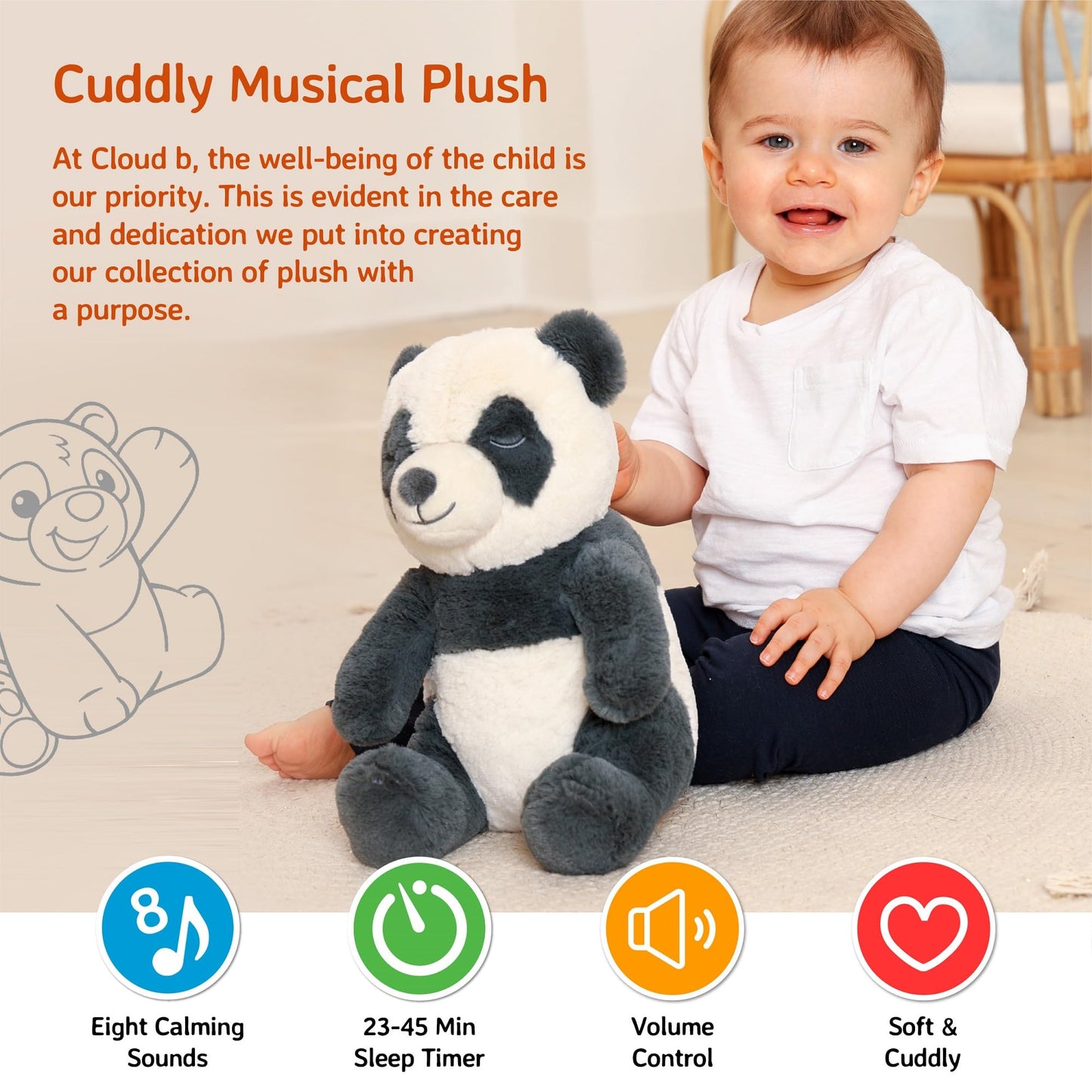 Cloud b Sound Machine with White Noise Soothing Sounds | Cuddly Stuffed Animal & Nomadic Nightlight | Record Parent Voice | Adjustable Settings & Auto-Shutoff | LoveLight™ Buddies - Drake The Dragon™