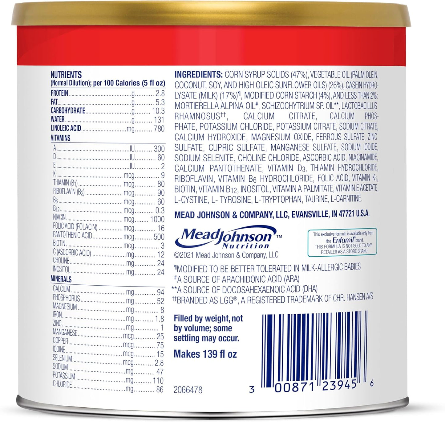 Enfamil Nutramigen Baby Formula, Hypoallergenic and Lactose Free Formula with Enflora LGG, Fast Relief from Severe Crying and Colic, Powder Can, 19.8 Oz (Pack of 1)