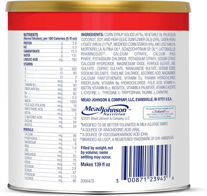 Enfamil Nutramigen Baby Formula, Hypoallergenic and Lactose Free Formula with Enflora LGG, Fast Relief from Severe Crying and Colic, Powder Can, 19.8 Oz (Pack of 1)