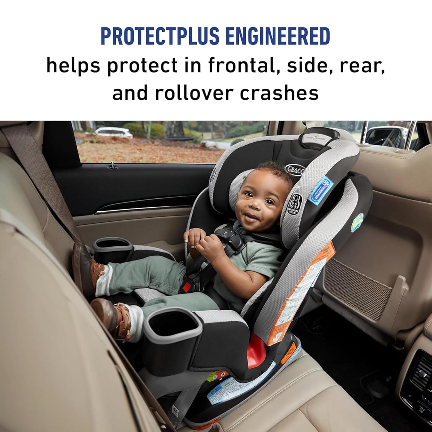 Graco Extend2Fit Convertible Baby Car Seat, Rear and Forward Facing, Adjustable Extension Panel for Extra Legroom, Gotham