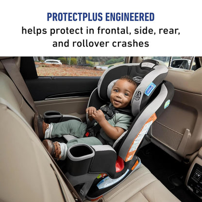 Graco Extend2Fit Convertible Baby Car Seat, Rear and Forward Facing, Adjustable Extension Panel for Extra Legroom, Gotham