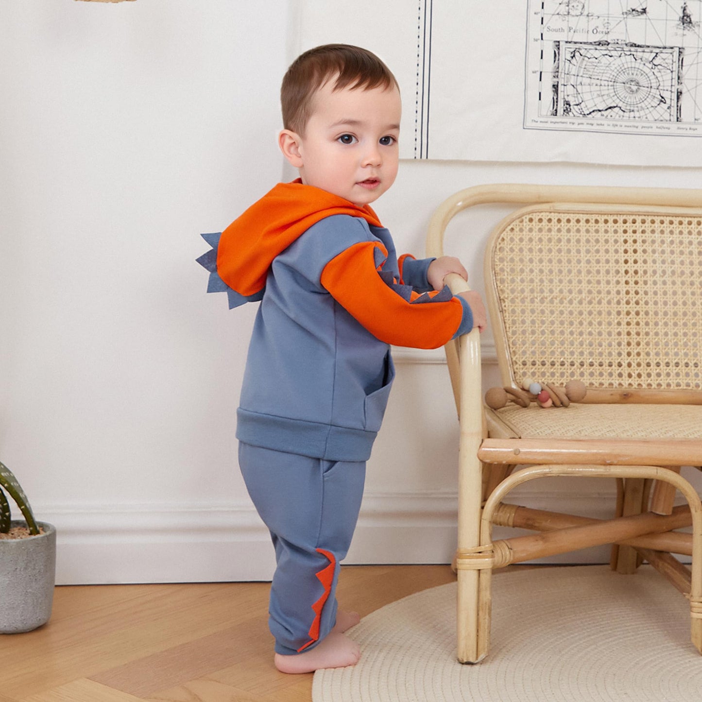 MA&BABY Toddler Boys Clothes Dinosaur Print 6 12 18 24 Months 3T 4T Outfits Long Sleeve Pullover Jogger Pant 2PC Sets