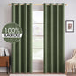MIULEE 100% Blackout Linen Textured Curtains for Bedroom Solid Thermal Insulated Natural Beige Grommet Room Darkening Curtains & Drapes Luxury Decor for Living Room Nursery 52 x 84 Inch (2 Panels)