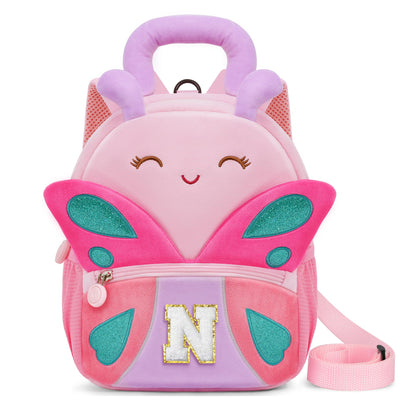 YOOLIFE Initial Birthday Gifts for Girls Kids Personalized Kids Backpack for Little Girls, Kindergarten Elementary School Bookbag for Girl Toddler Teen Gift for Daughter Sister Pink Backpack A