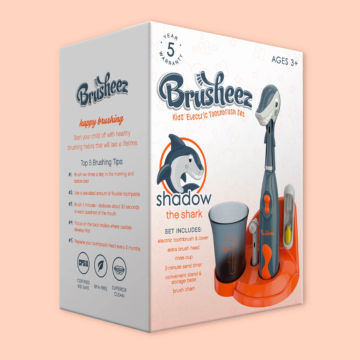 Brusheez Kids’ Electric Toothbrush Set - Safe & Effective for Ages 3+ - Parent Tested & Approved with Gentle Bristles, 2 Brush Heads, Rinse Cup, 2-Minute Timer, & Storage Base (Sparkle The Unicorn)