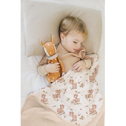 Konssy Muslin Baby Blankets for Girls Boys, 100% Cotton Crib Blanket for Infant Toddler, Super Soft and Lightweight Nursery Swaddling Wrap 40"x36" (Floral)