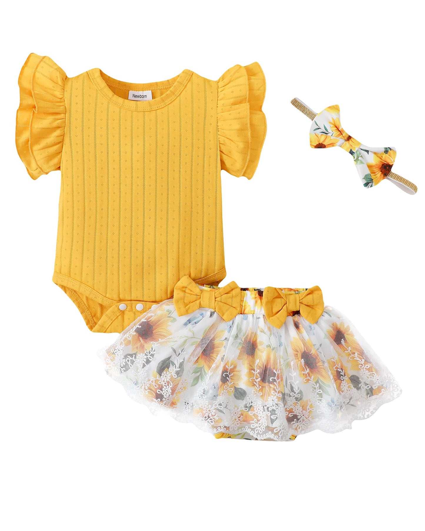 Mioglrie Preemie Clothes Girl Newborn Girl Outfits Infant Baby Girl Clothes Summer Romper Dress Shorts Set