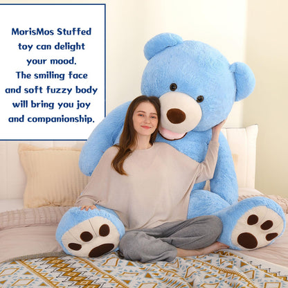 MorisMos Smile Giant Teddy Bear, 51inch Large Stuffed Bears with Big Footprints, Big Stuffed Animals Cuddly Plush Gifts for Girlfriends, Boyfriend, Dark Brown