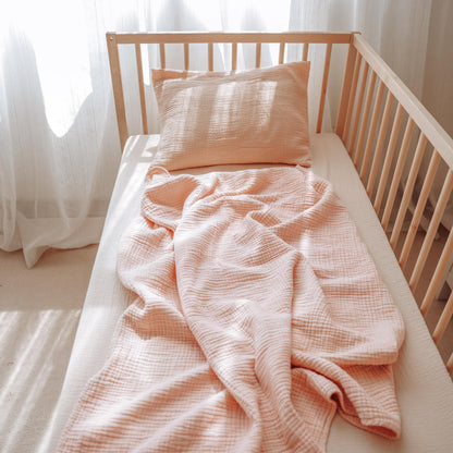 Konssy Muslin Baby Blankets for Girls Boys, 100% Cotton Crib Blanket for Infant Toddler, Super Soft and Lightweight Nursery Swaddling Wrap 40"x36" (Floral)