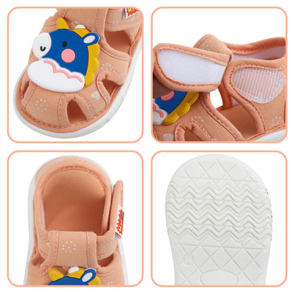ESTAMICO Baby Boys Girls Sandals Cute Animal Summer Shoes Breathable Non Slip First Walker, 18-24 Months Toddler, Light Blue