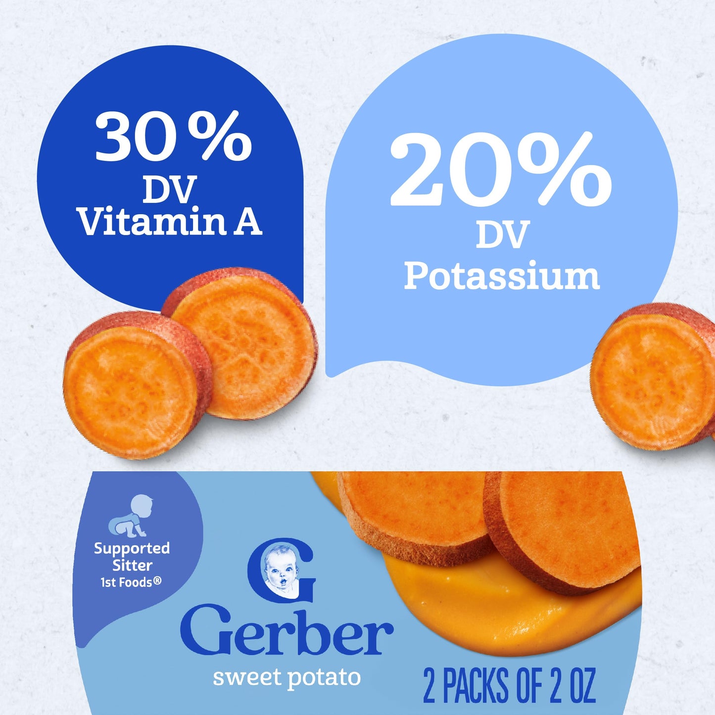 Gerber 1st Foods Baby Food Banana Puree, Natural & Non-GMO, 2 Ounce Tubs, 2-Pack (Pack of 8)