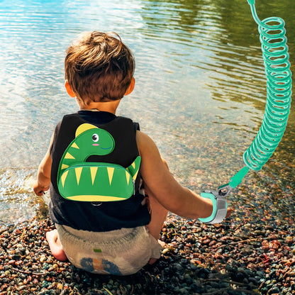 Accmor Toddler Harness with Leash, Cute Dinosaur Kids Harness + Anti Lost Wrist Link, Mini Child Harness Leash Wristband Strap Belt Protector for Baby Boys Girls to Outdoor Travel (Blue)