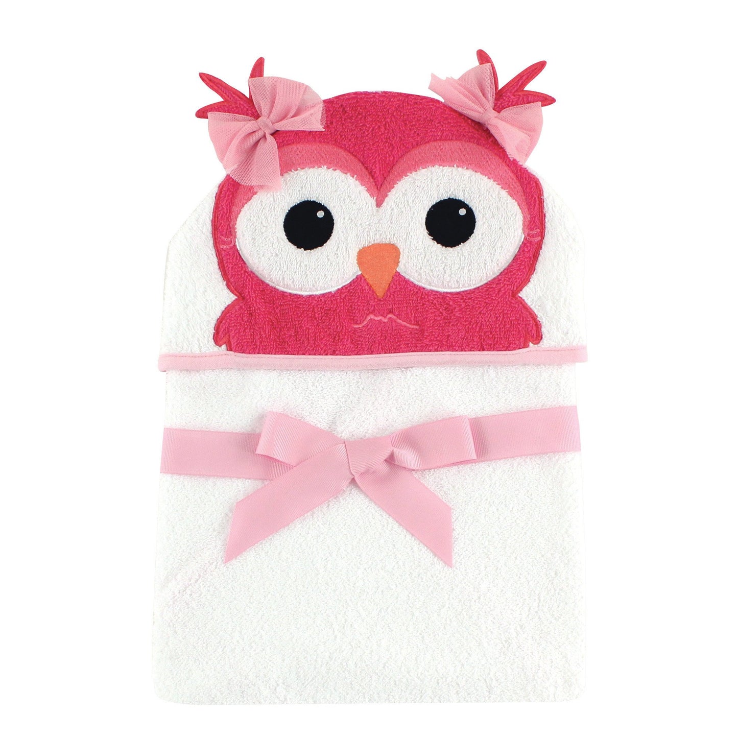 Hudson Baby Unisex Baby Cotton Animal Face Hooded Towel, Pretty Elephant, One Size