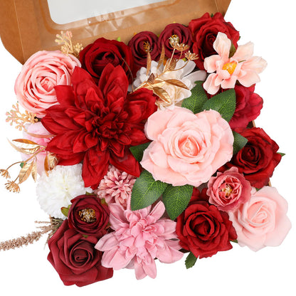 Artificial Flowers Combo for DIY Wedding Bouquets Combo Centerpieces Arrangements Party Bridal Baby Shower Home Decorations-Blush Pink