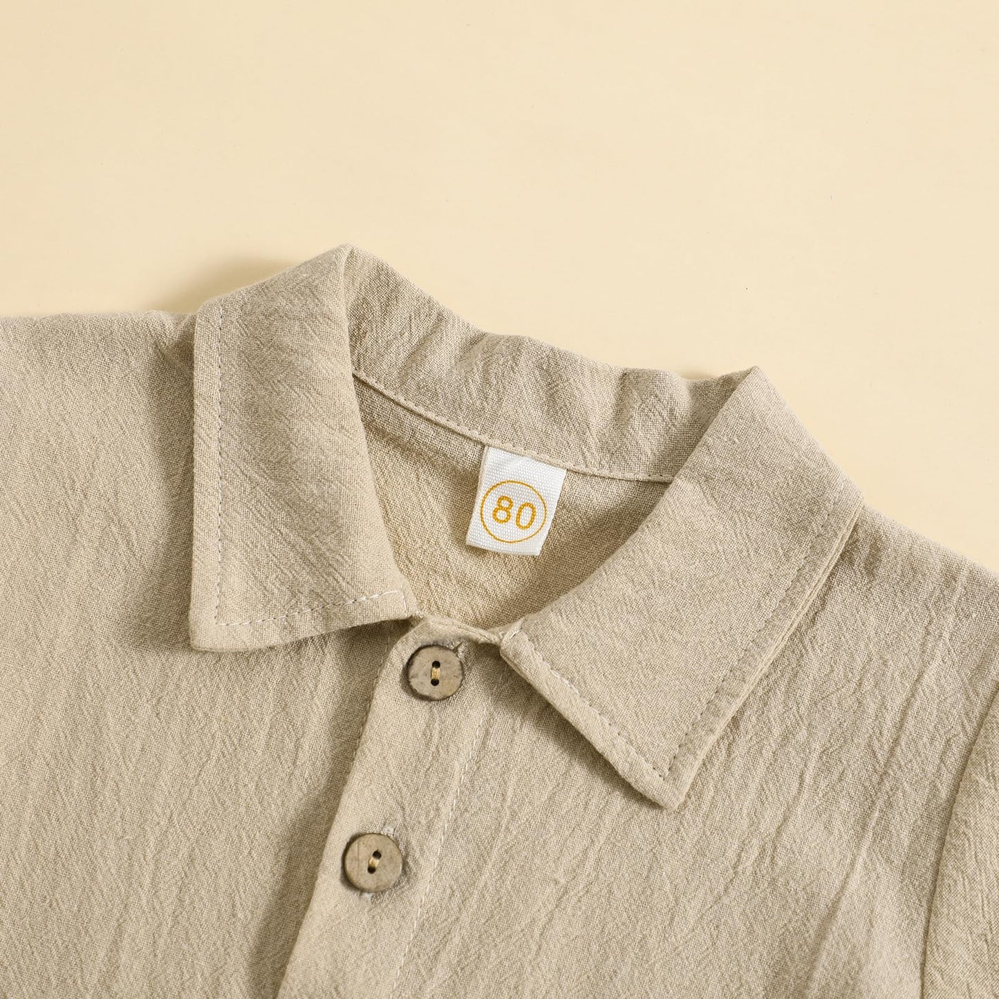Toddler Baby Boy Linen Outfit Button Down Shirt Plain Shorts Cute Infant Newborn Photoshoot Clothes Summer 2Pcs Set