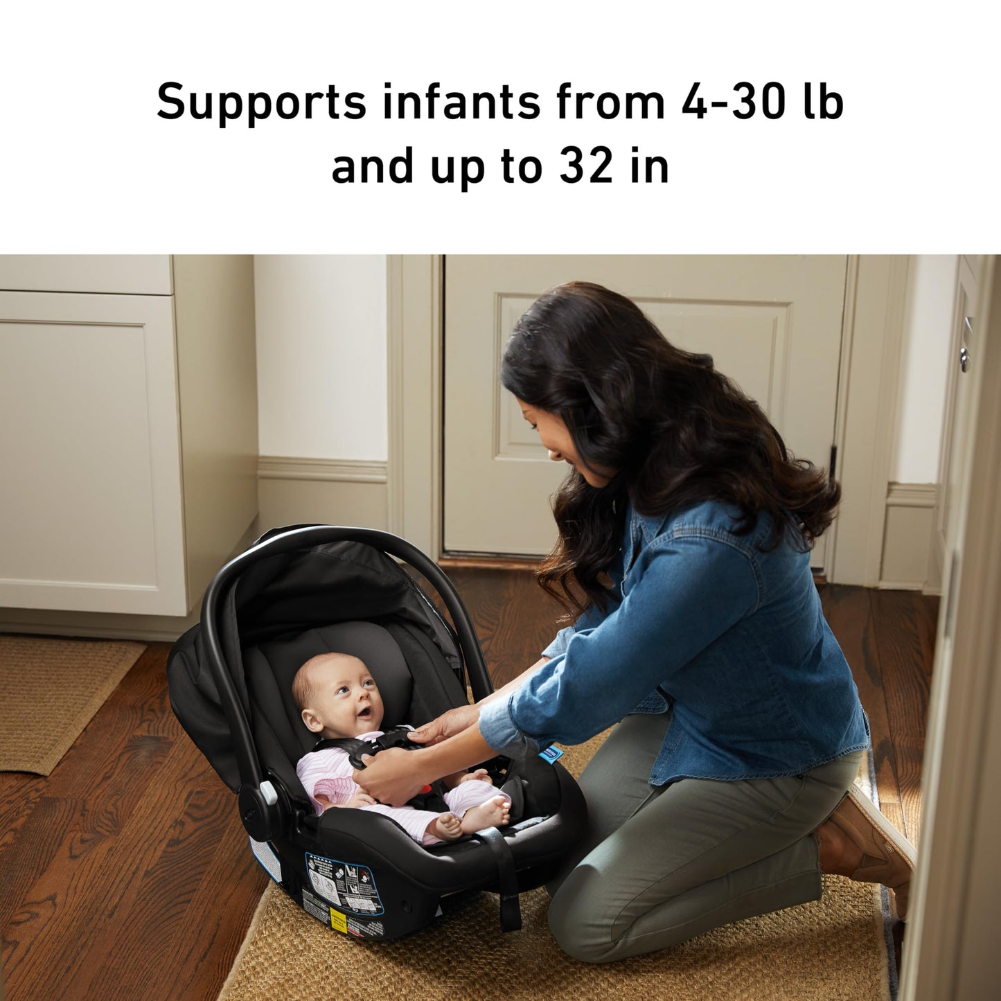 Graco SnugRide SnugFit Infant Car Seat with Simply Safe Adjust Harness System, Baby Car Seat with Anti Rebound Bar, Gotham