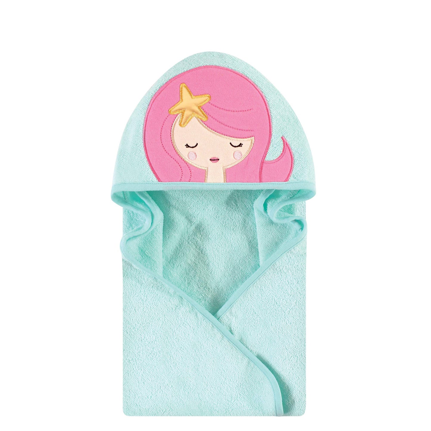 Hudson Baby Unisex Baby Cotton Animal Face Hooded Towel, Pretty Elephant, One Size