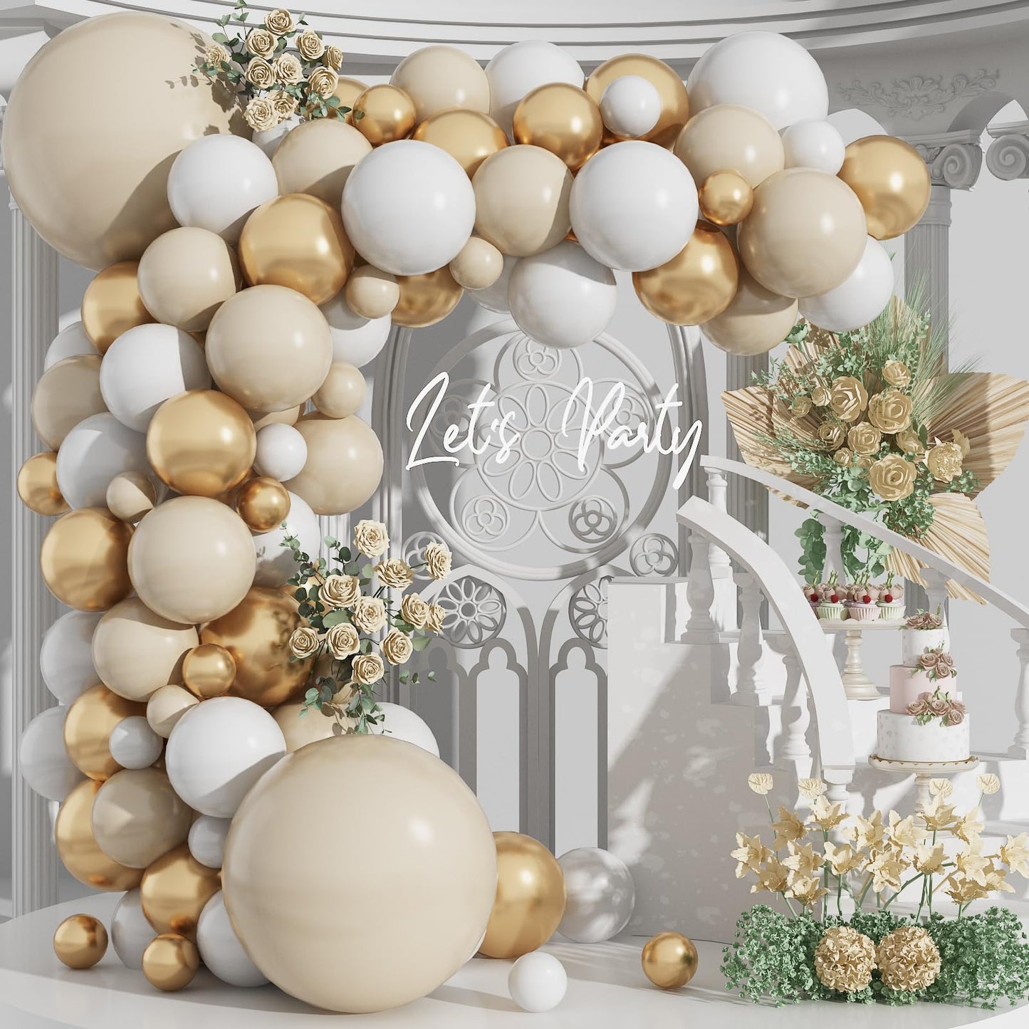 Dusty Blue Sage Green Balloon Arch Kit Slate Fog Blue Pastel Green White Sand Beige Gold Balloons Garland for Jungle Safari Birthday Baby Shower Wedding Party Decorations
