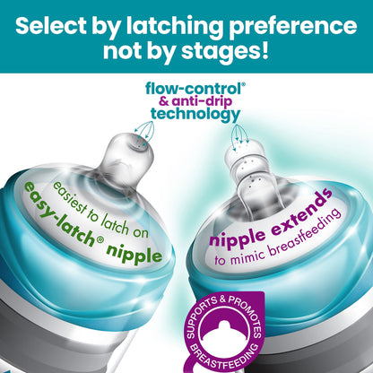 The Upright Bottle Bittylab Bare Air-Free 4oz Single for breastmilk or Baby Formula, Anti-Reflux, Anti-Colic, Anti-Gas, Fuss or Sleep Troubles. with Easy-Latch & Perfe-Latch Nipples. 0-6 Months.