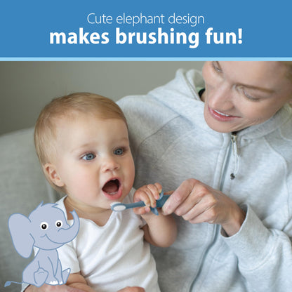 Dr. Brown's Infant-to-Toddler Training Toothbrush, Soft for Baby's First Teeth, Pink Elephant, 0-3 Years (Colors/Styles May Vary)