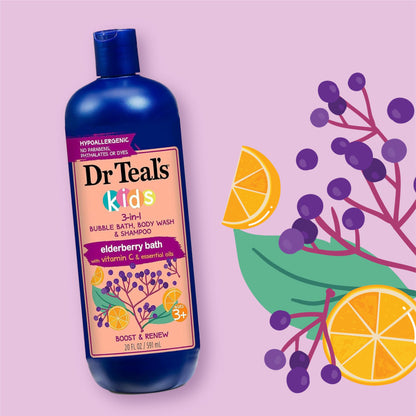 Dr Teal's Kids 3-in-1 Sleep Bath: Bubble Bath, Body Wash & Shampoo with Melatonin & Essential Oil, 20 fl oz (Pack of 3)