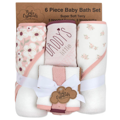 Hooded Baby Bath Towel and Washcloth 6 Piece Set for Newborns, Infants & Toddlers, Boys & Girls Baby Hooded Towels Set