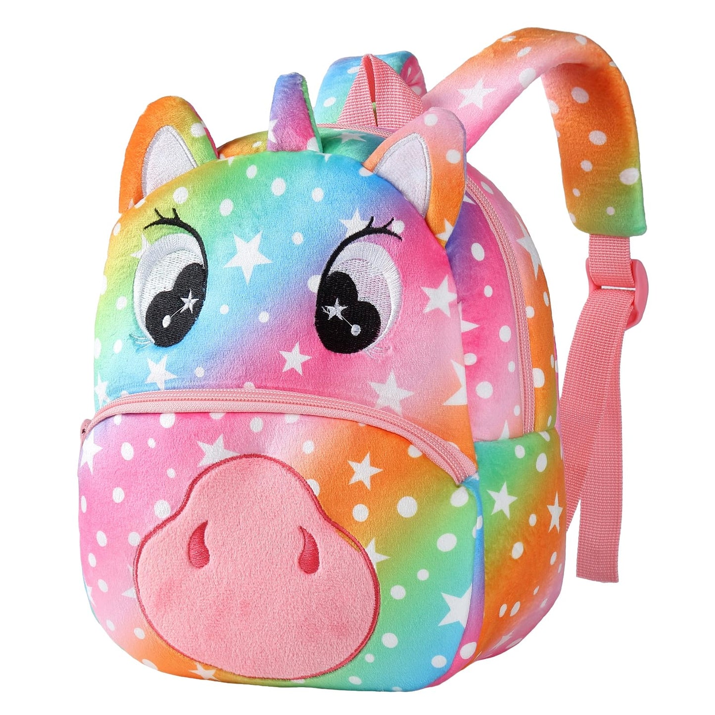 MICHLEY Toddler Backpack Plush Animal SchoolBag Cartoon Girls Travel Bag Mini Baby Daypack for Kids Kindergarten Pre School Bags, Cow