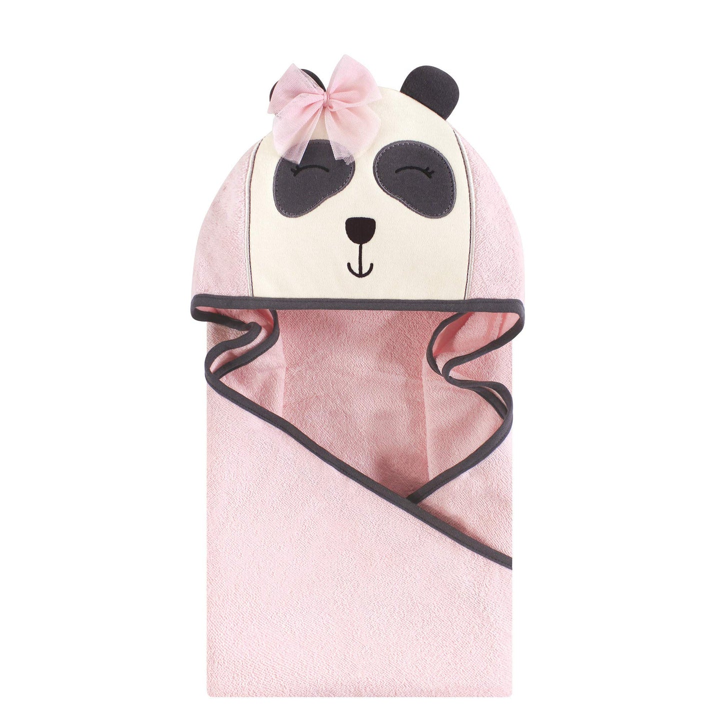 Hudson Baby Unisex Baby Cotton Animal Face Hooded Towel, Pretty Elephant, One Size