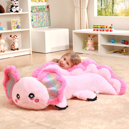 IKASA Giant Axolotl Stuffed Animal Plush Toy,Large Big Jumbo Soft Toys,31.5" Huge Size Cute Plushy Fluffy Fat Plushie,Gifts for Kids Girls