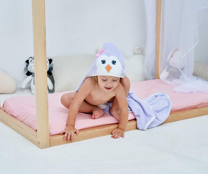 HIPHOP PANDA Hooded Towel - Rayon Made from Bamboo, Bath Towel with Bear Ears for Newborn, Babie, Toddler, Infant - Absorbent Large Baby Towel - Yellow Duck, 30 x 30 Inch